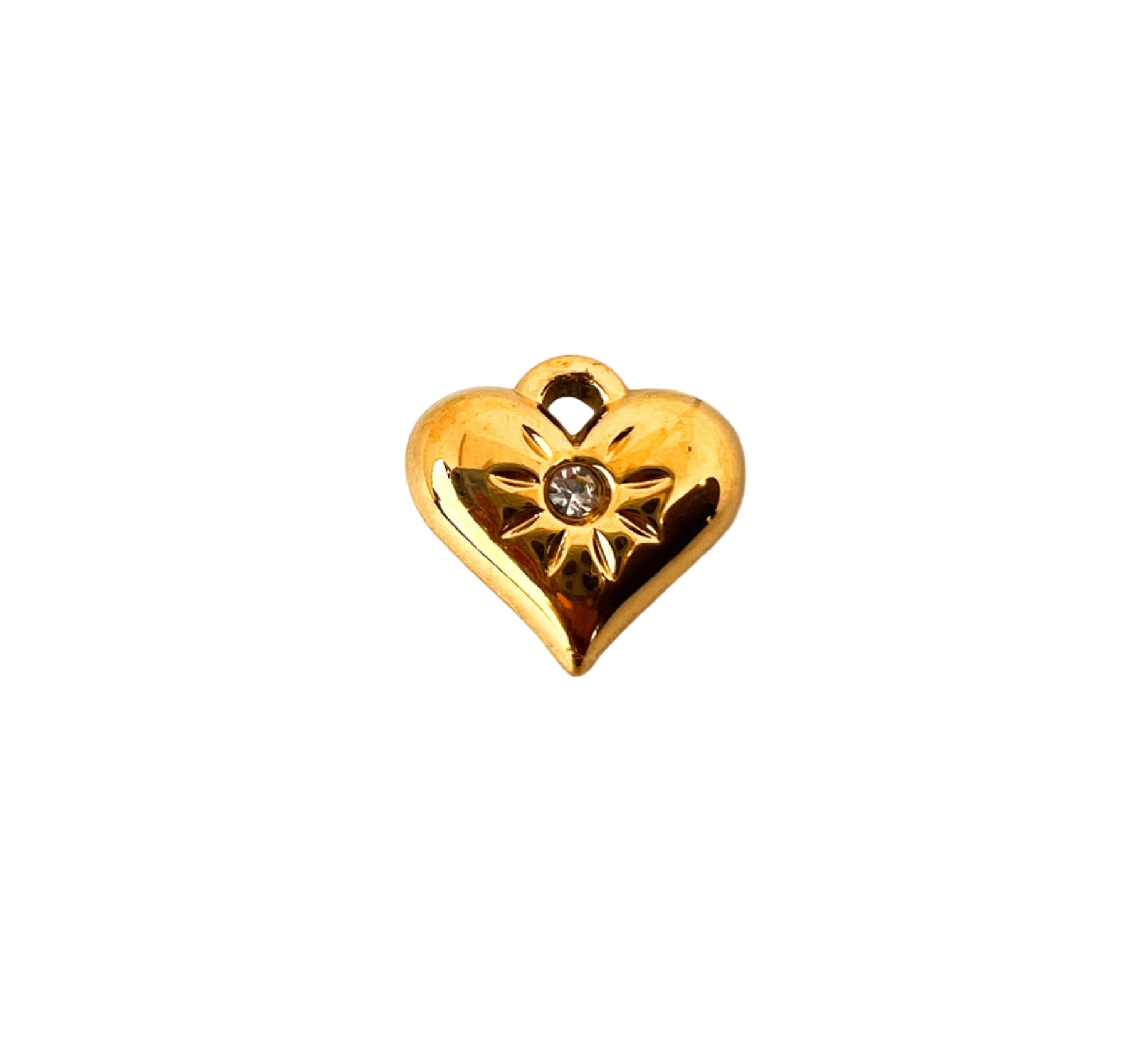 Gold Starburst Heart Charm