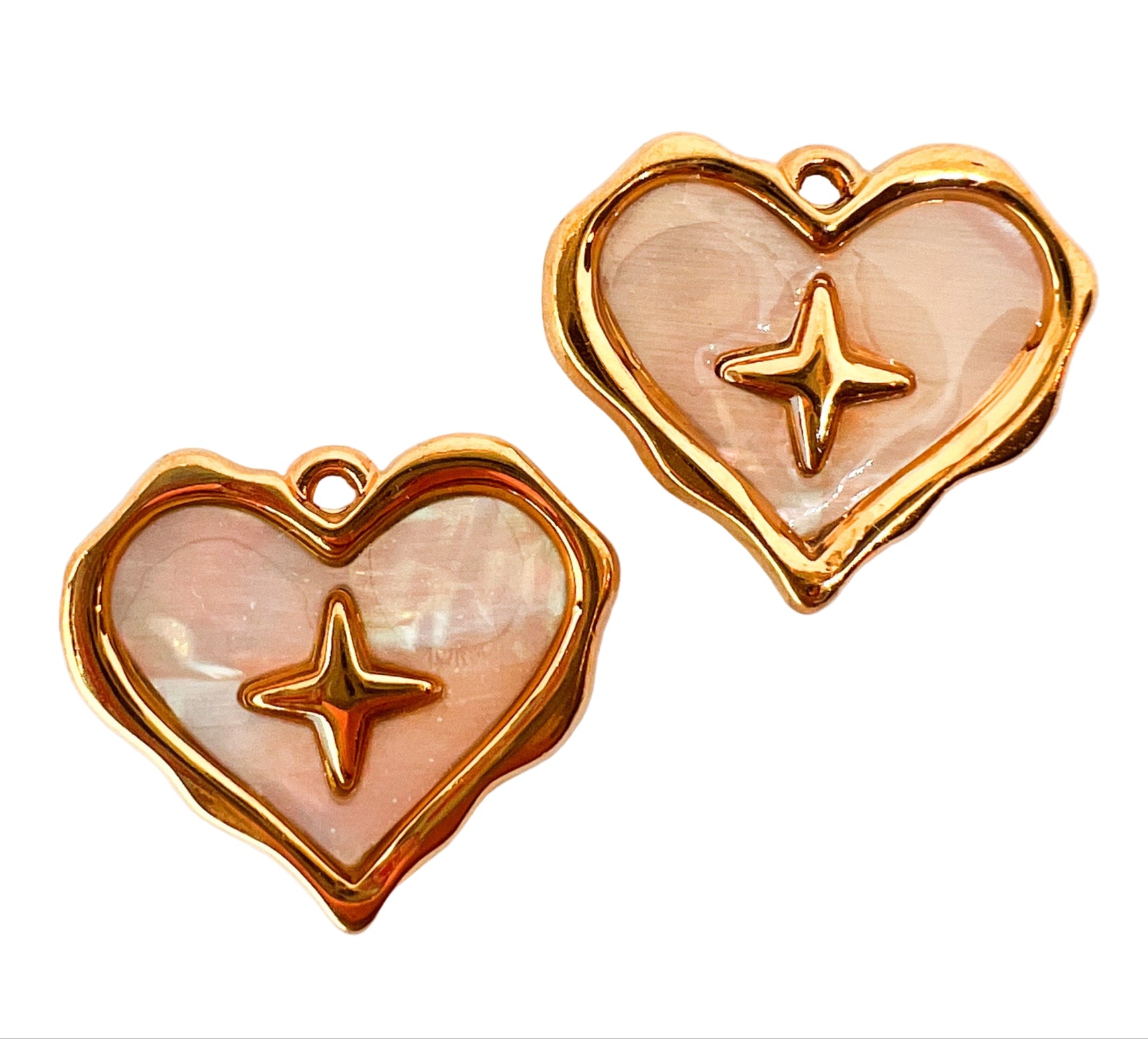 Large Gold Framed Heart Charm