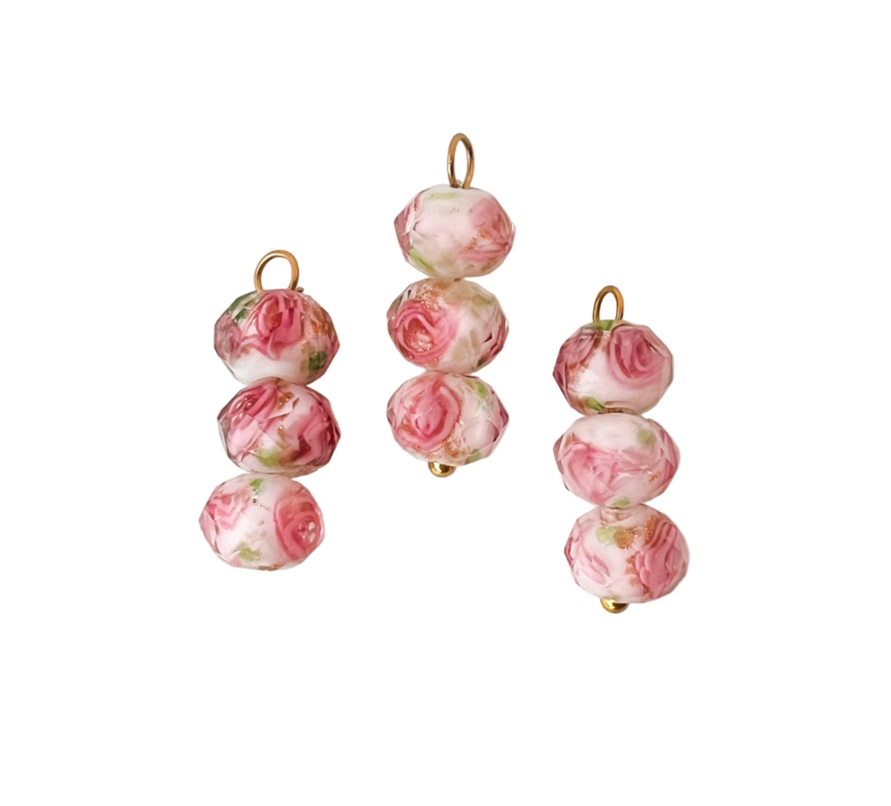 Rose Bead Charm - Pink