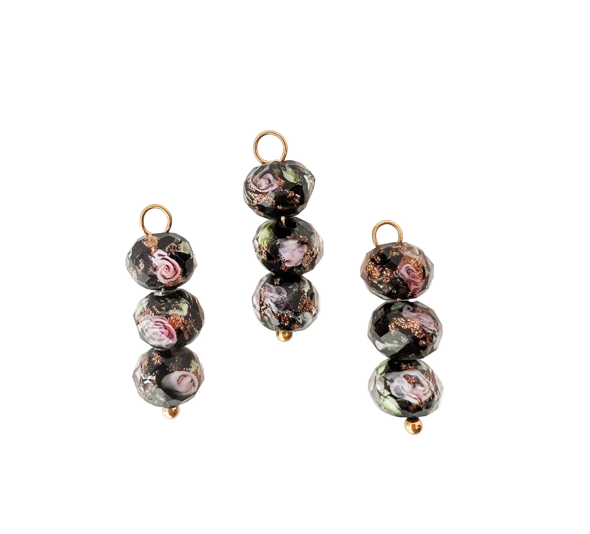 Rose Bead Charm - Black
