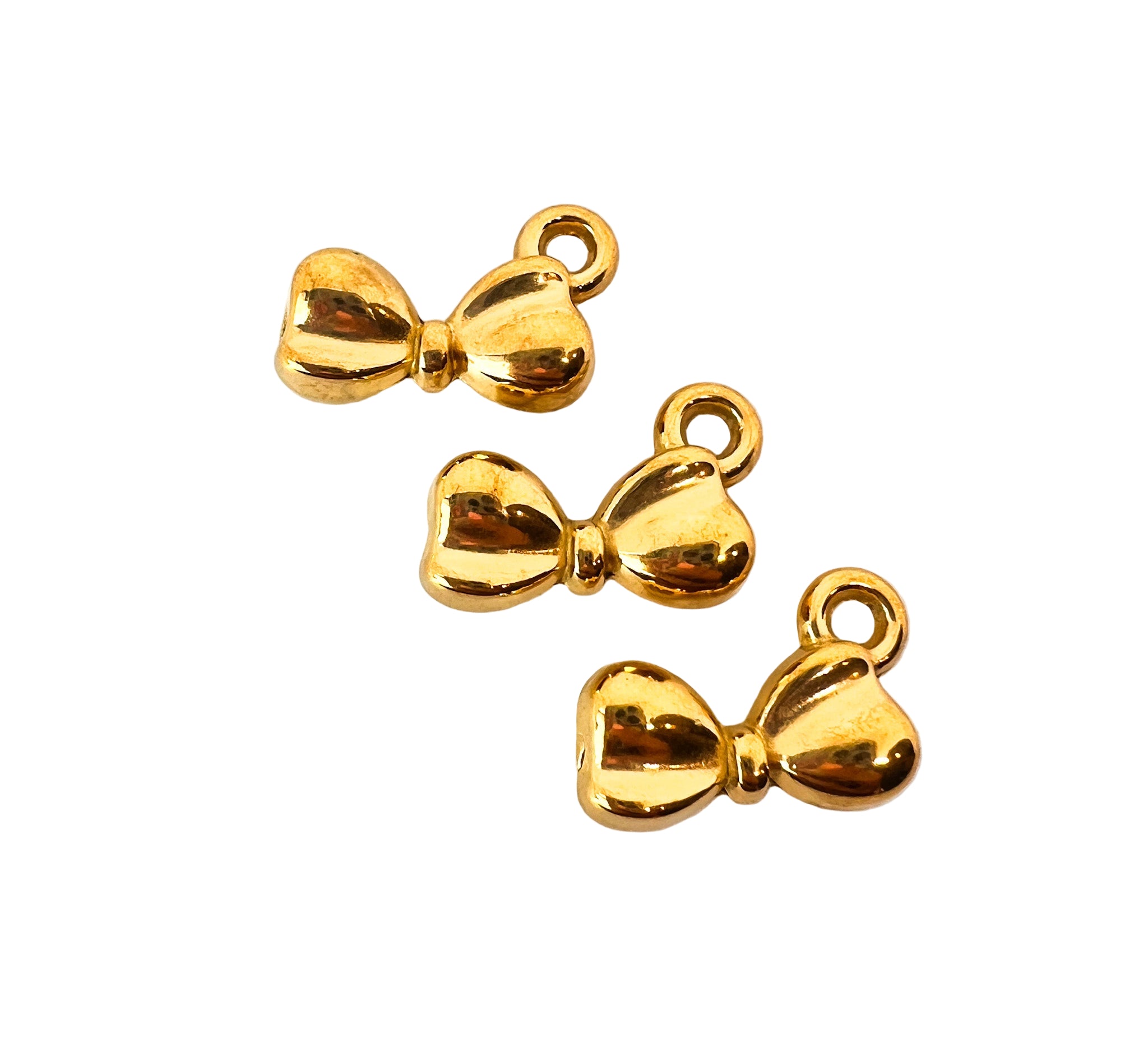 Gold Puff Bow Charm