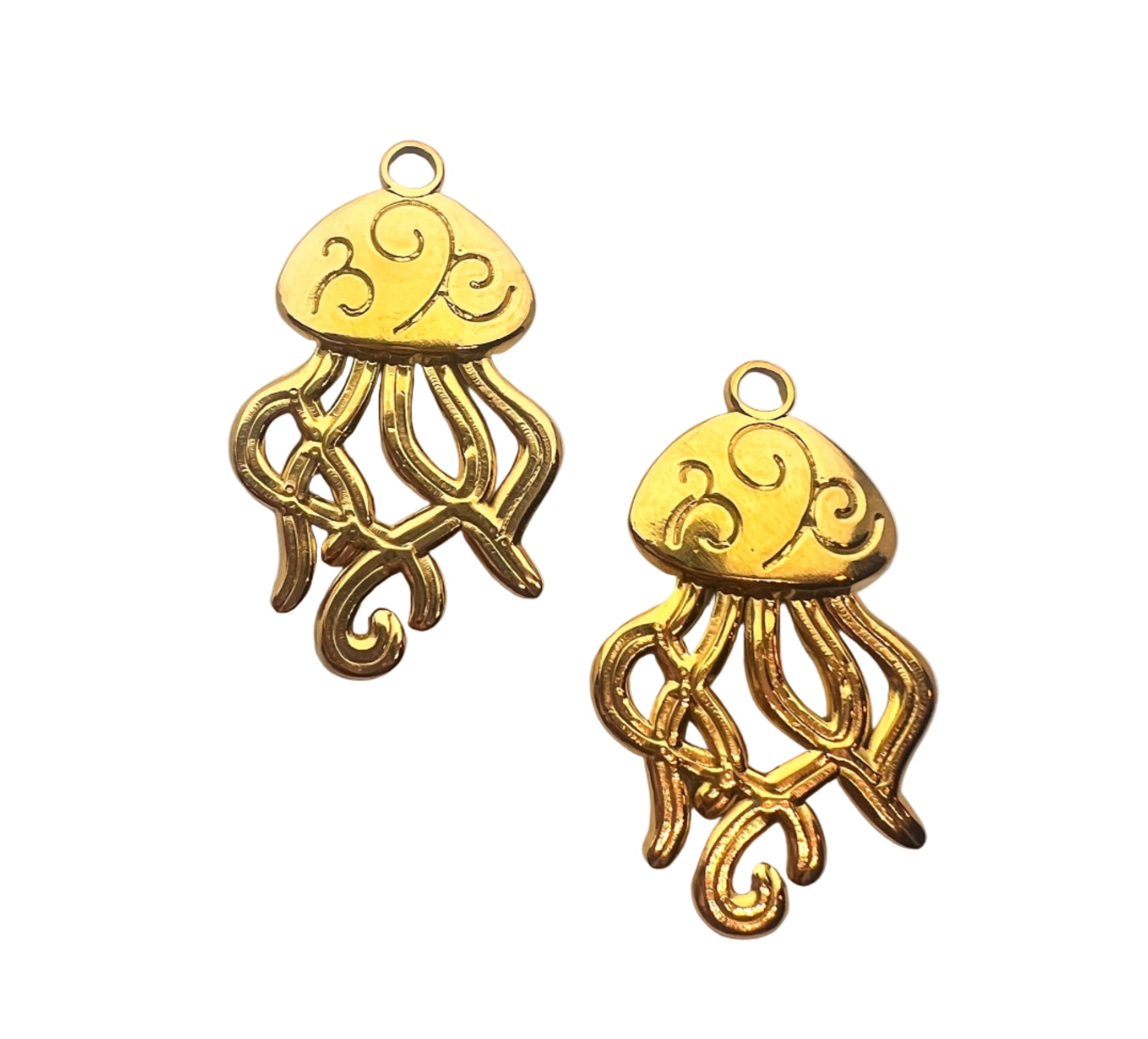 Large Gold Jellyfish Charm