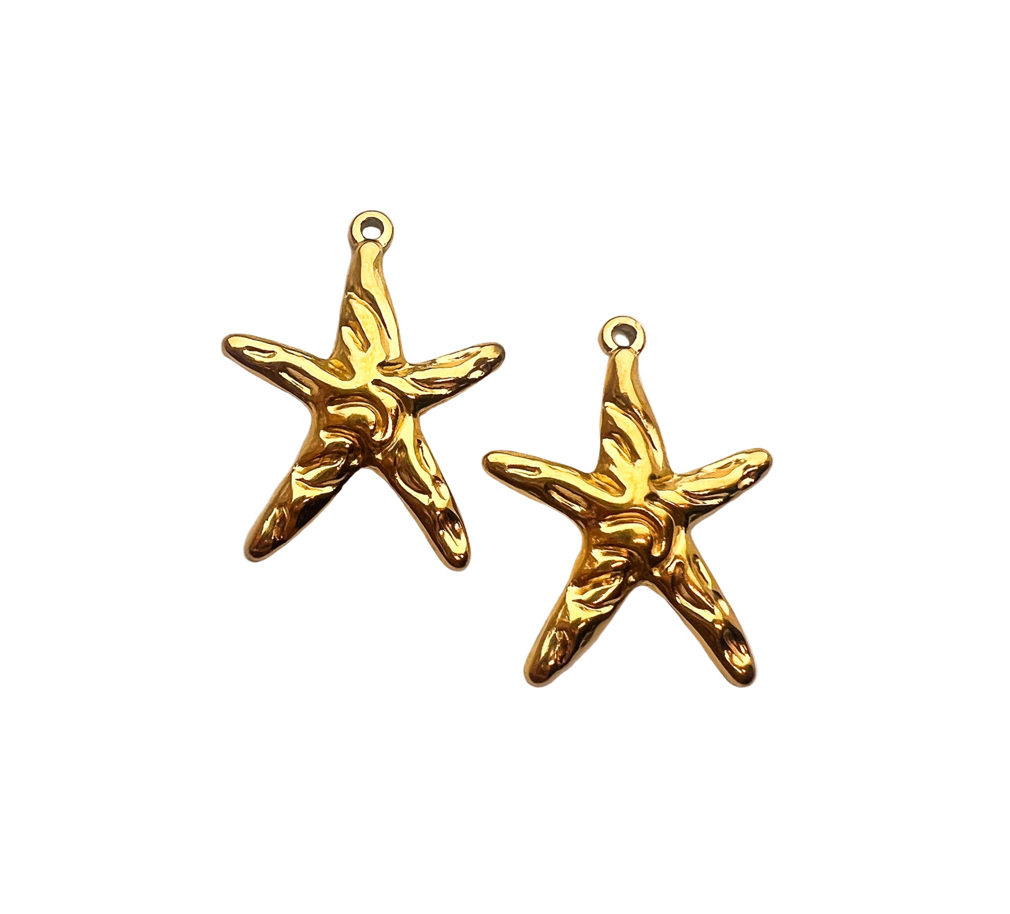 Large Gold Starfish Charm