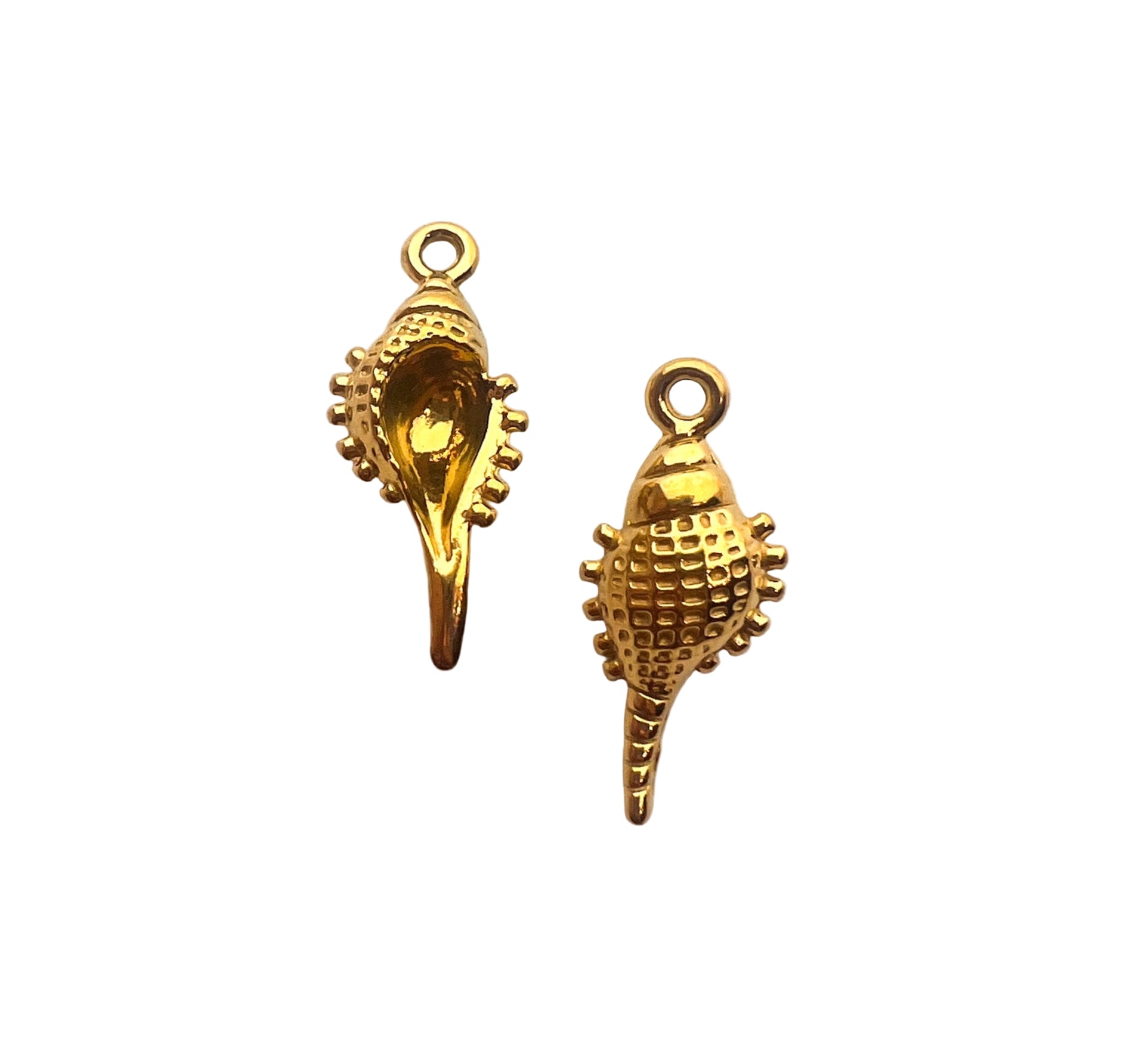 Gold Spiral Shell Charm