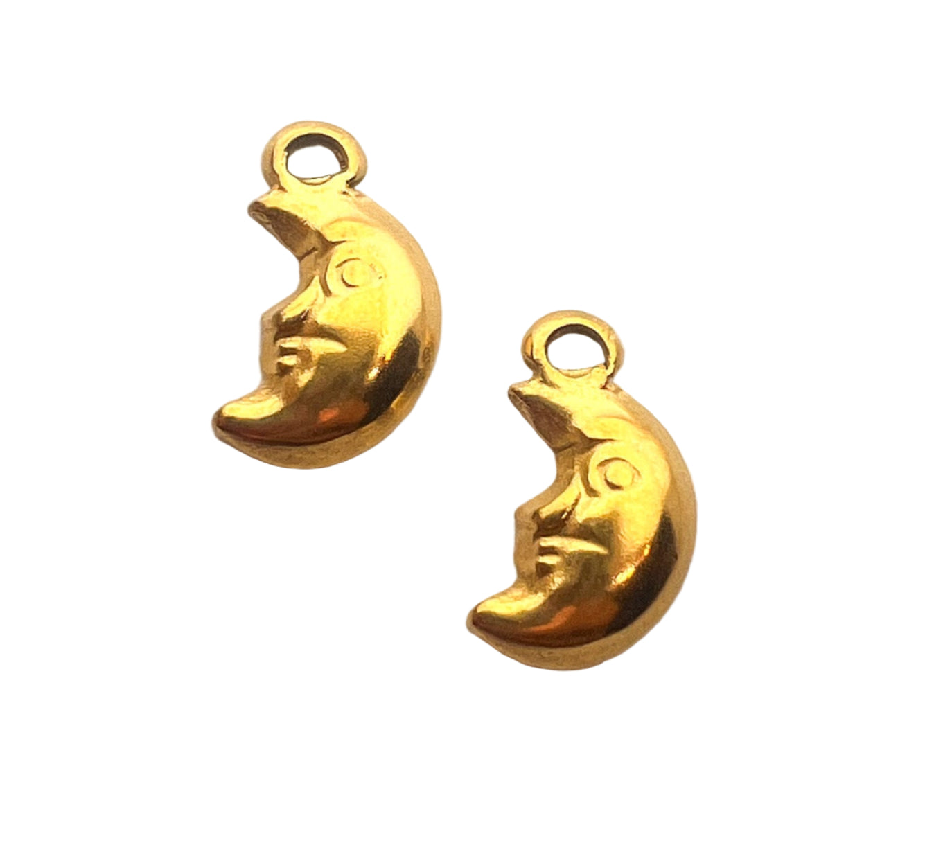 Gold Moon Face Charm