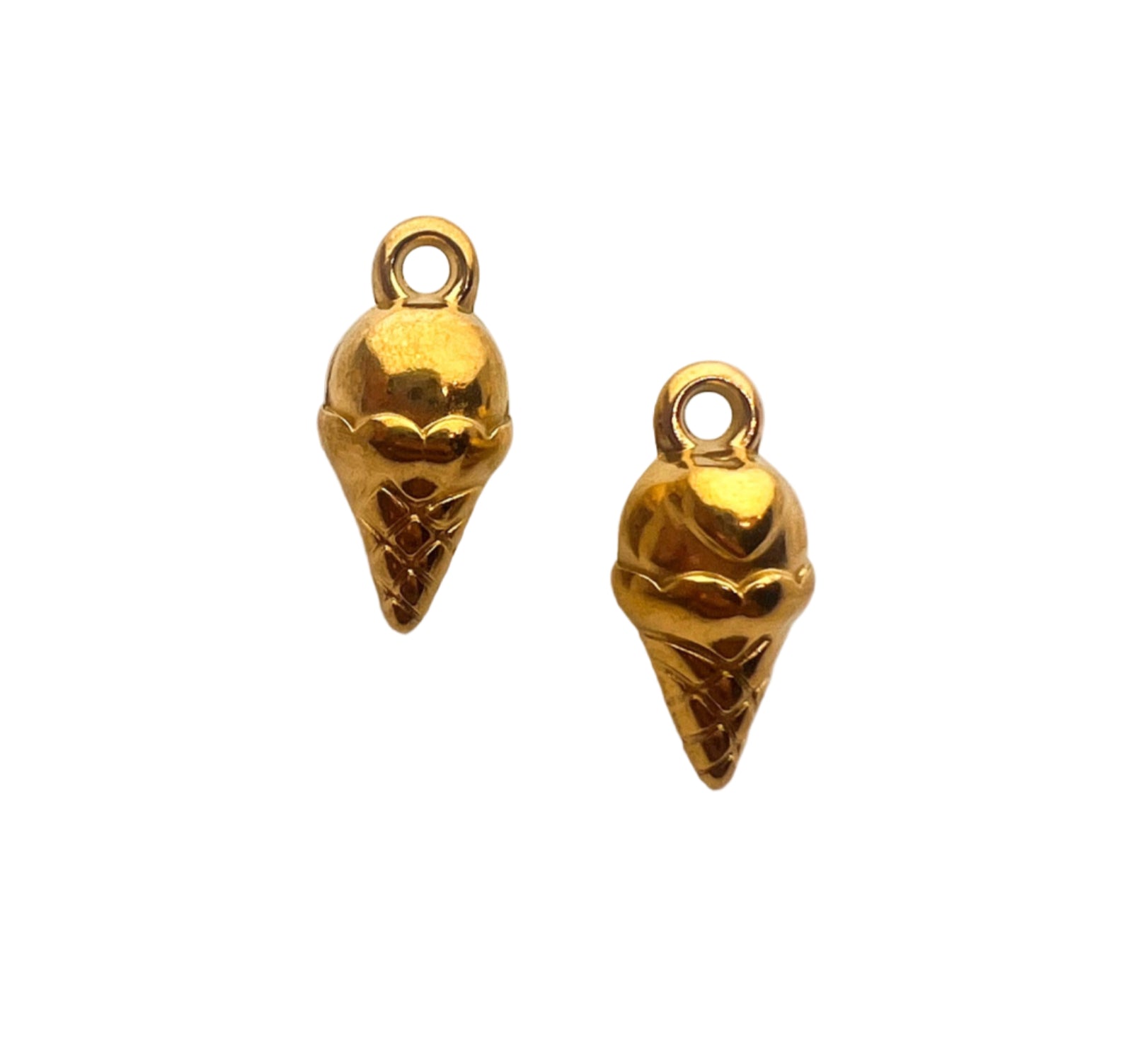 Mini Gold Gelato Cone Charm