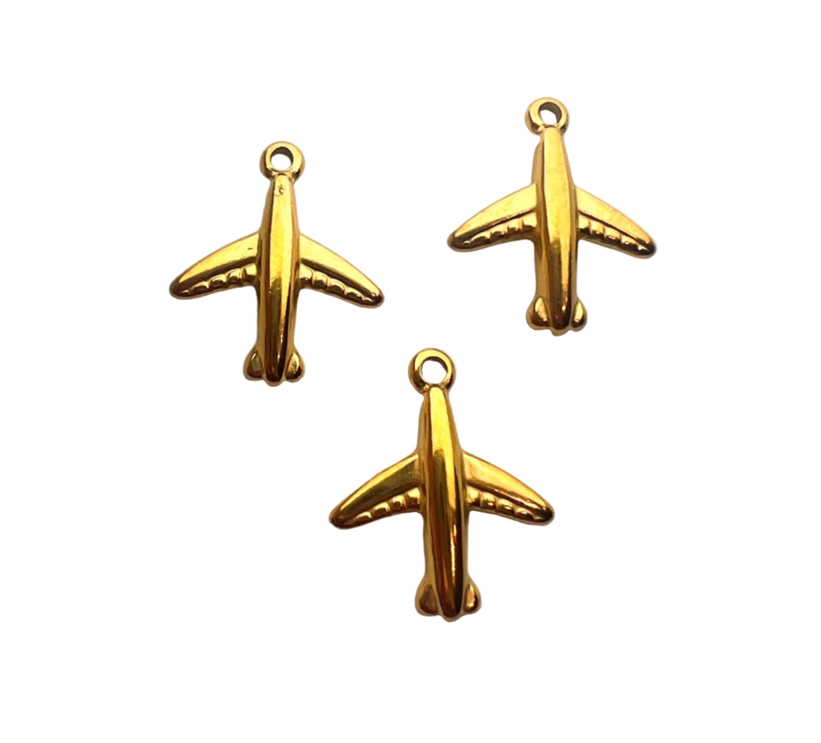 Mini Gold Plane Charm