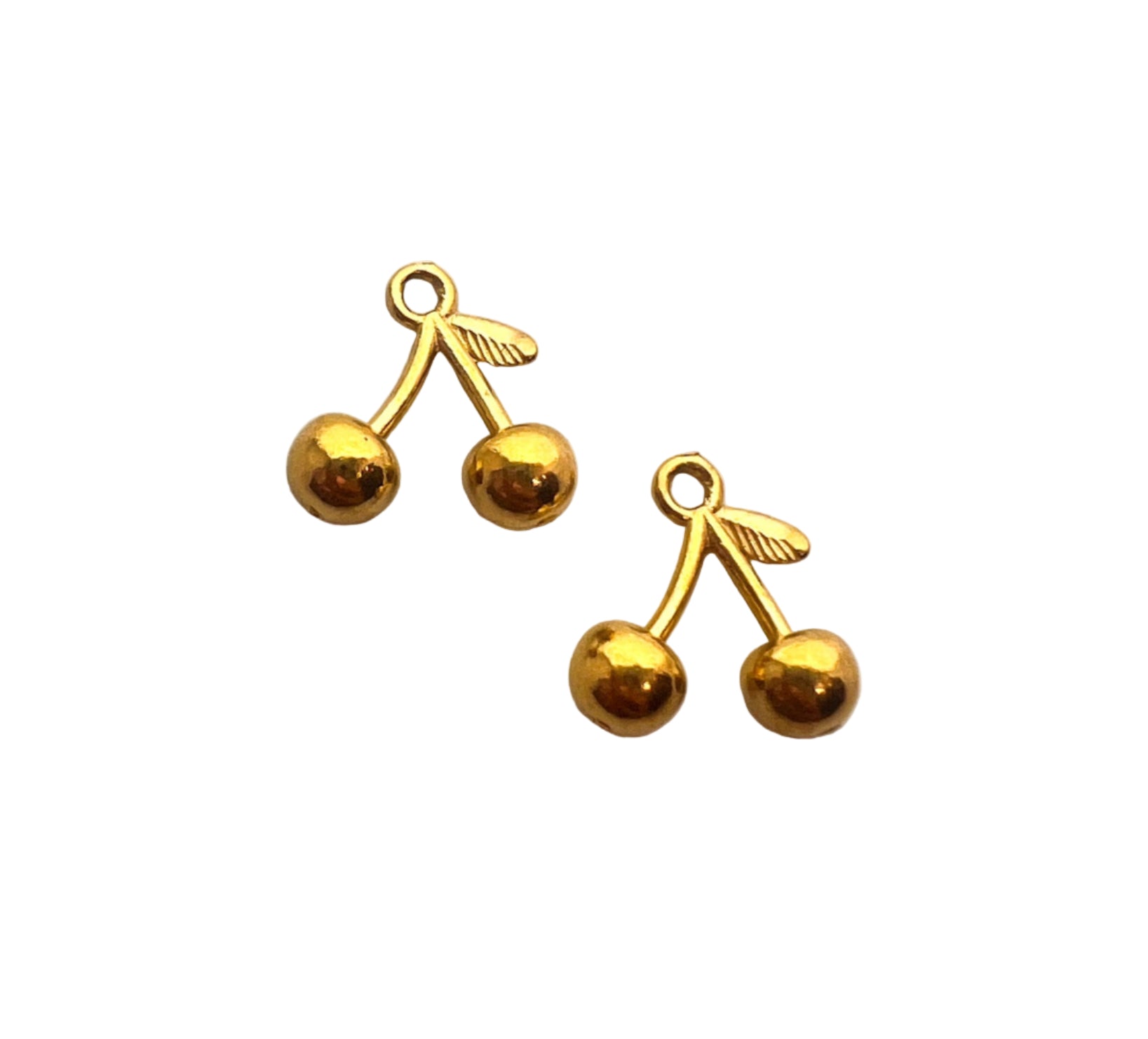 Mini Gold Cherry Charm