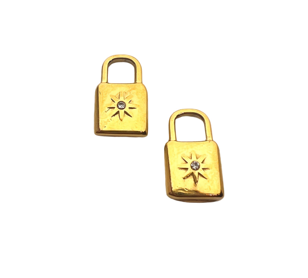 Gold Starburst Lock Charm