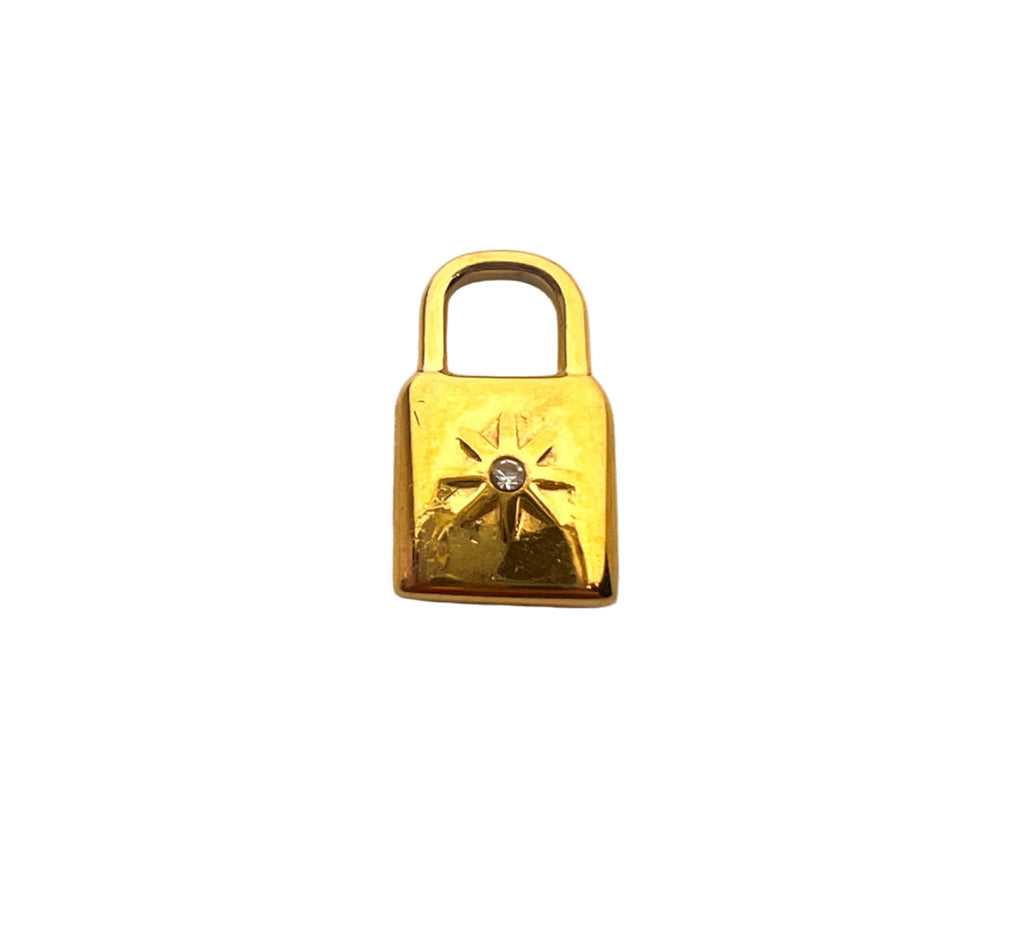 Gold Starburst Lock Charm