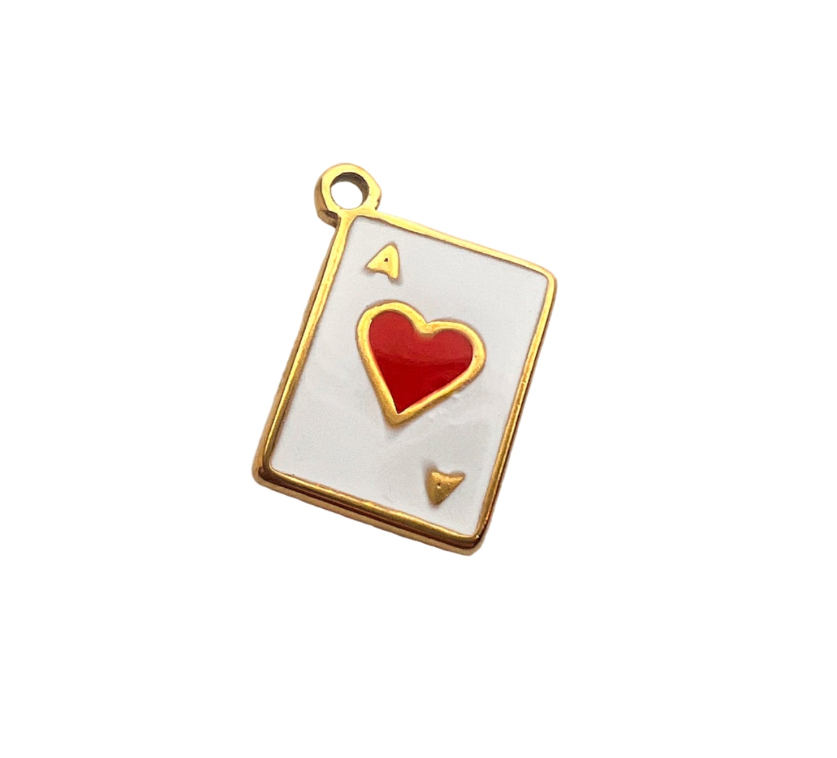Gold Ace of Hearts Charm