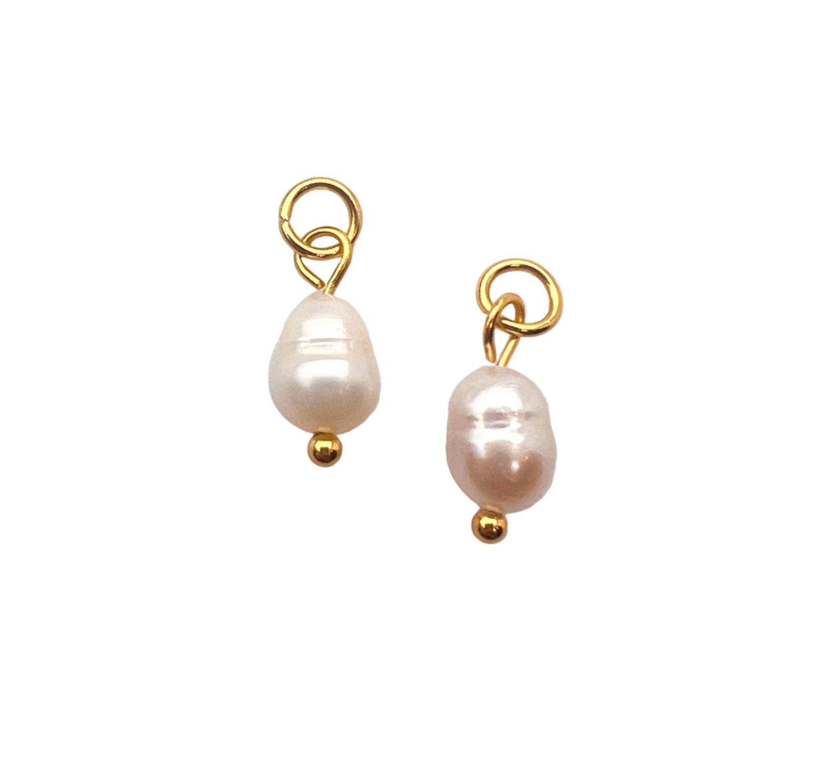 Gold Freshwater Pearl Drop Charm - Small / Large