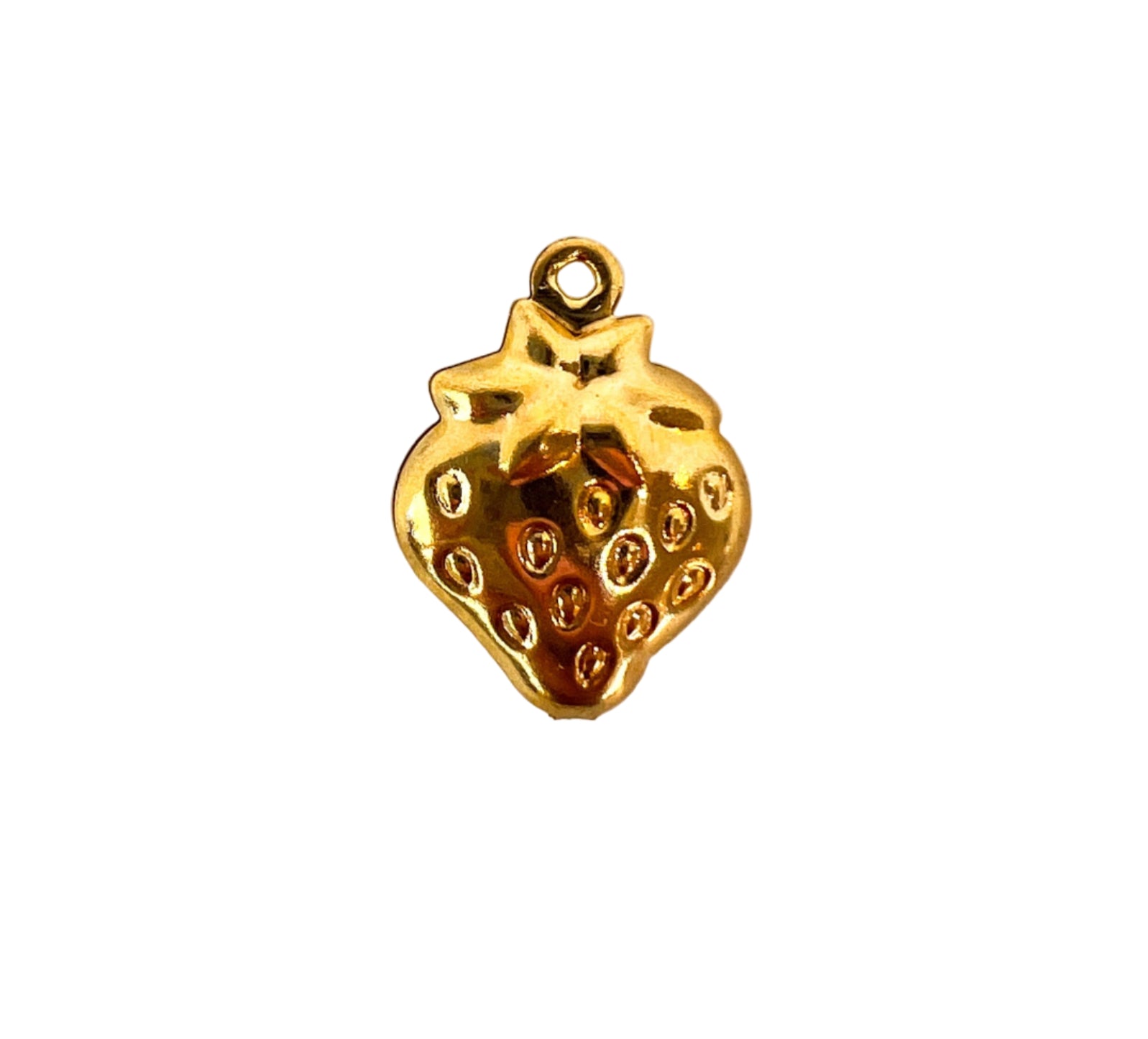 Gold Strawberry Charm