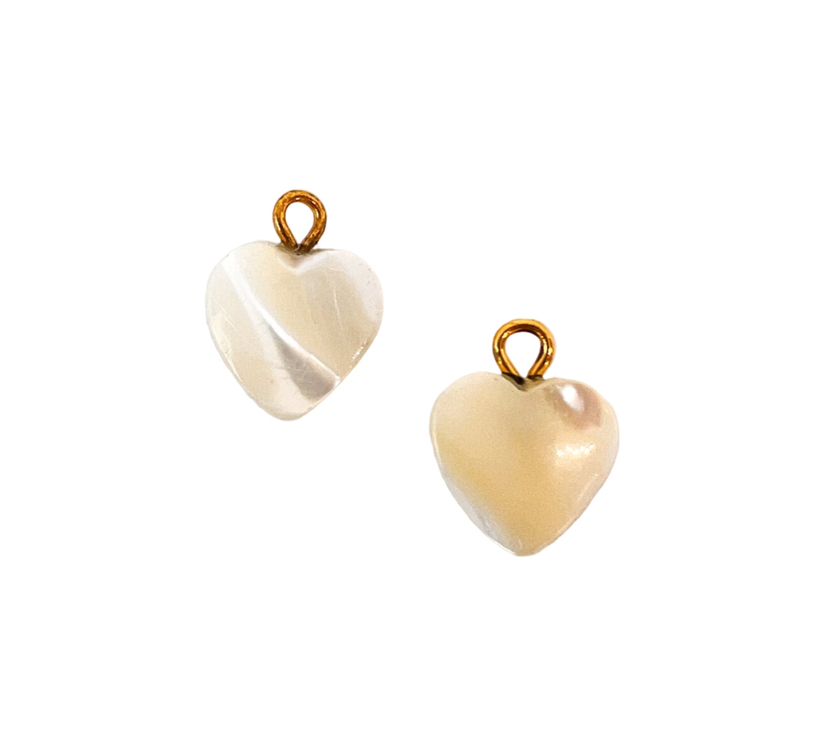 Gold Freshwater Pearl Heart Charm