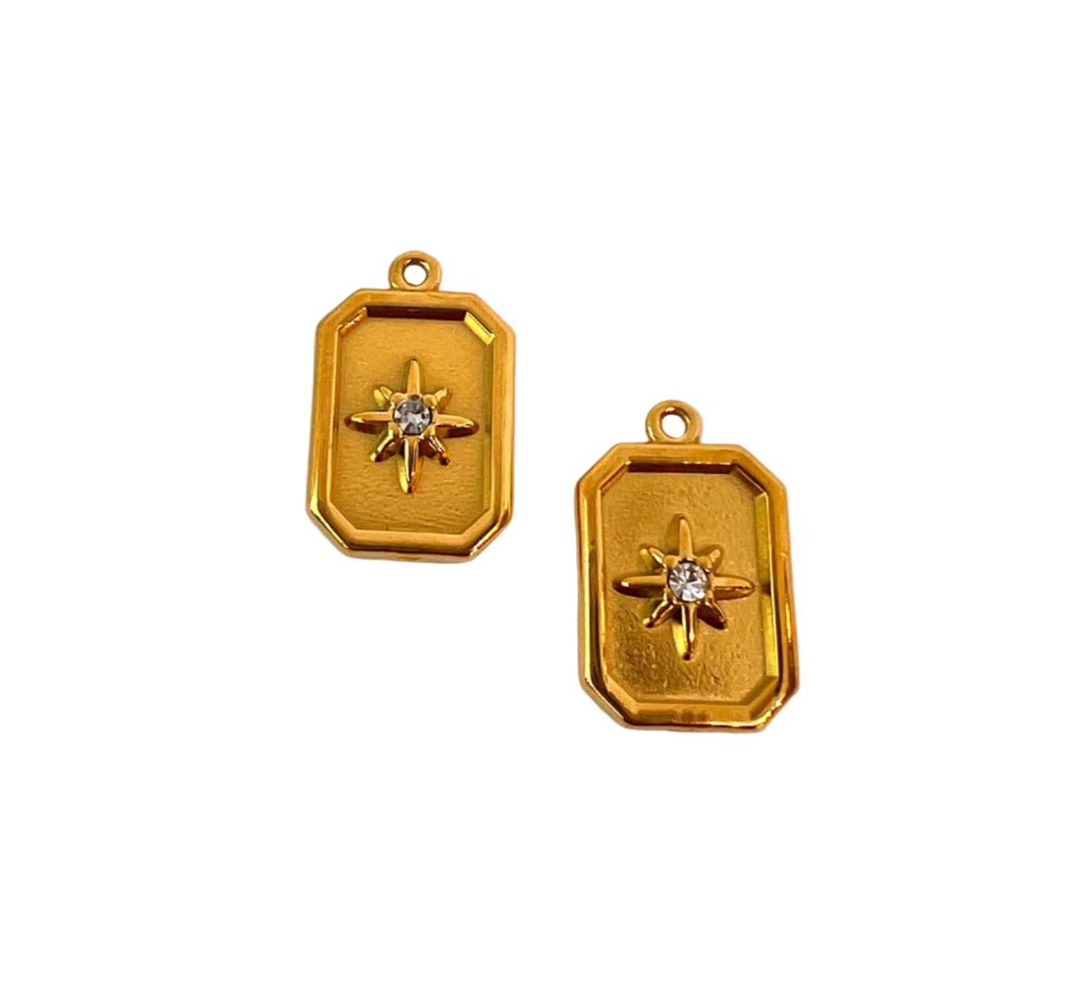 Gold Star Plate Charm