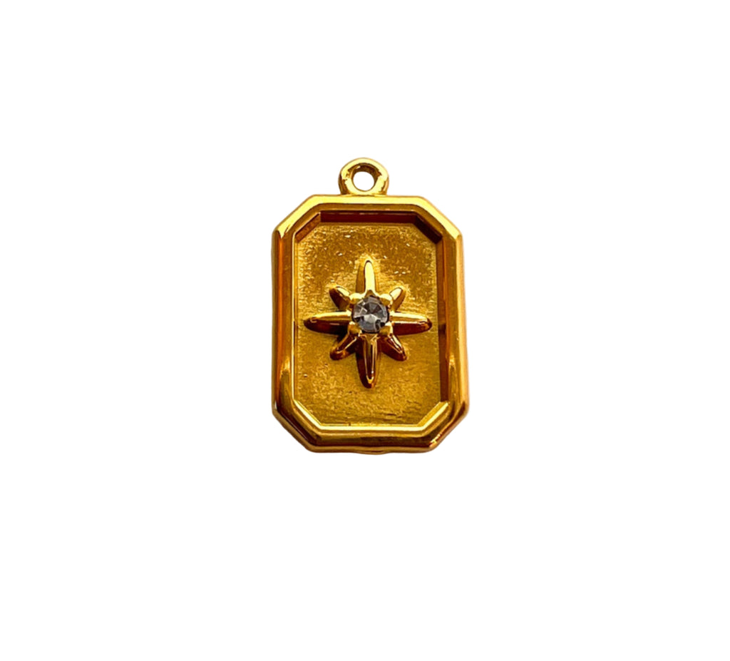 Gold Star Plate Charm