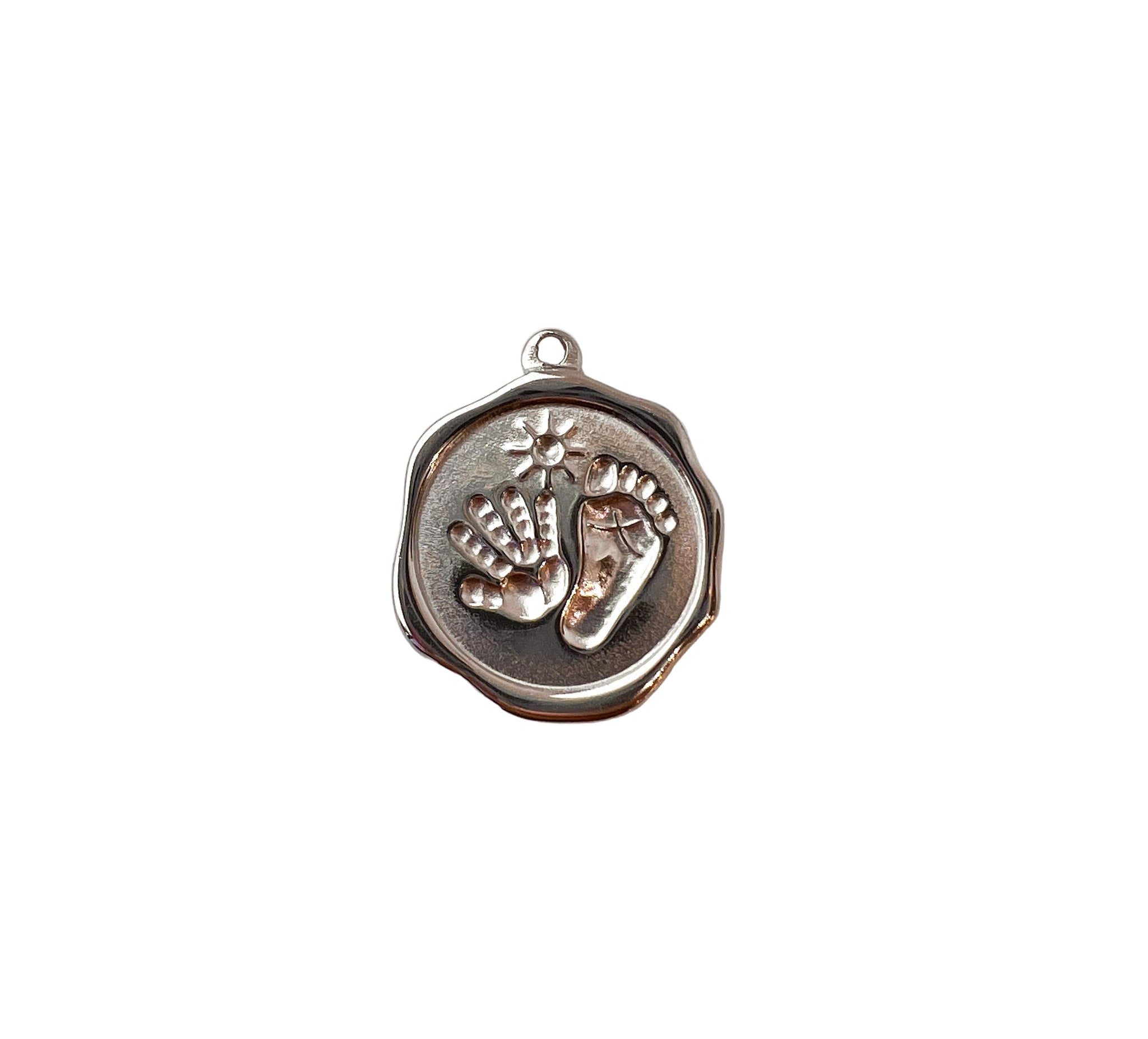 Silver Hand & Footprint Charm