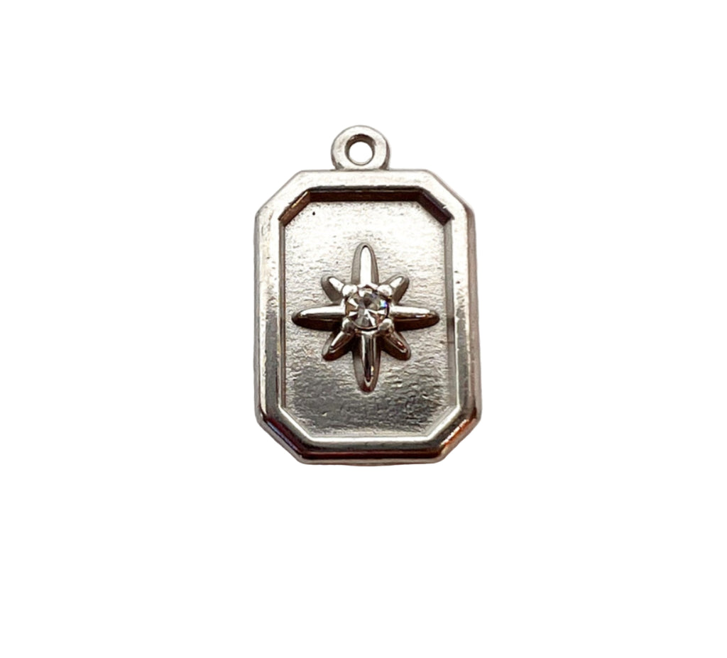 Silver Star Plate Charm