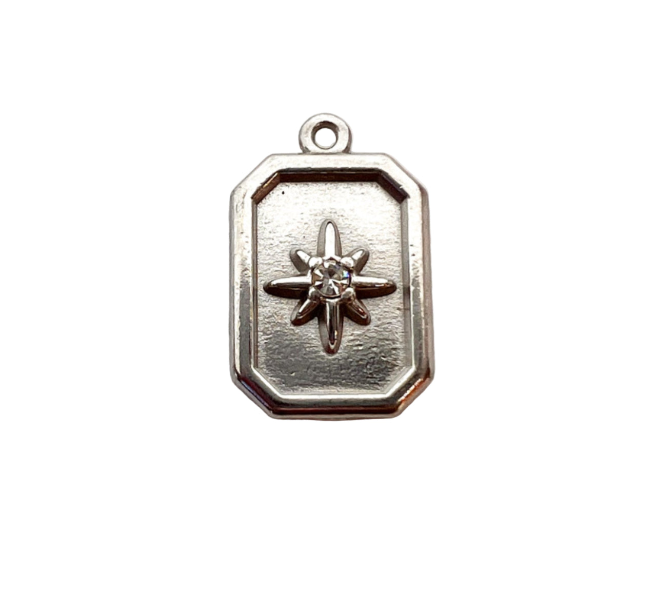 Silver Star Plate Charm