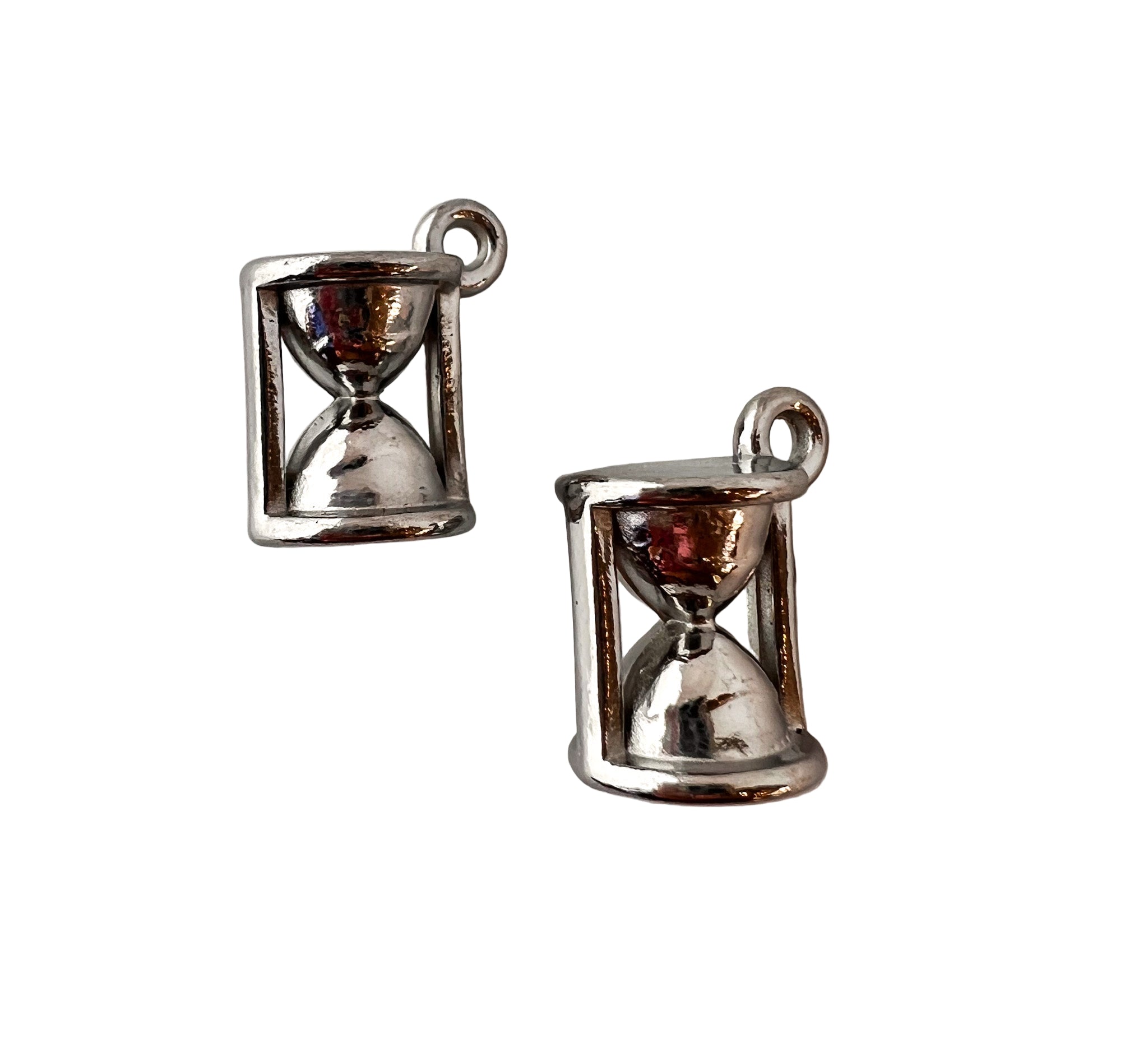 Silver Hourglass Charm