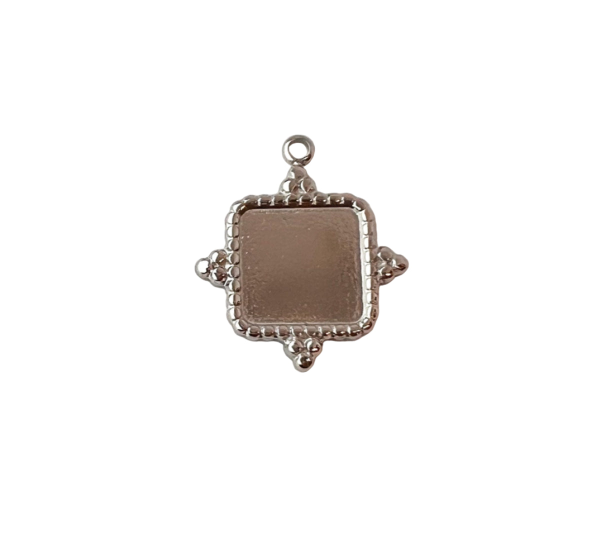 Silver Framed Square Charm