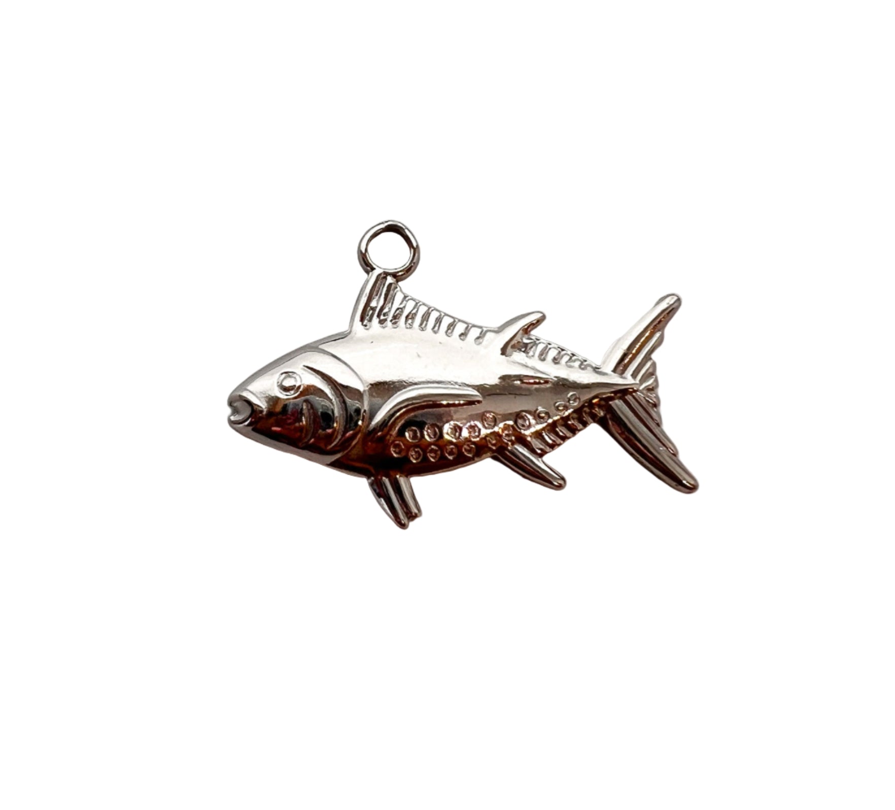 Large Silver Tuna Charm