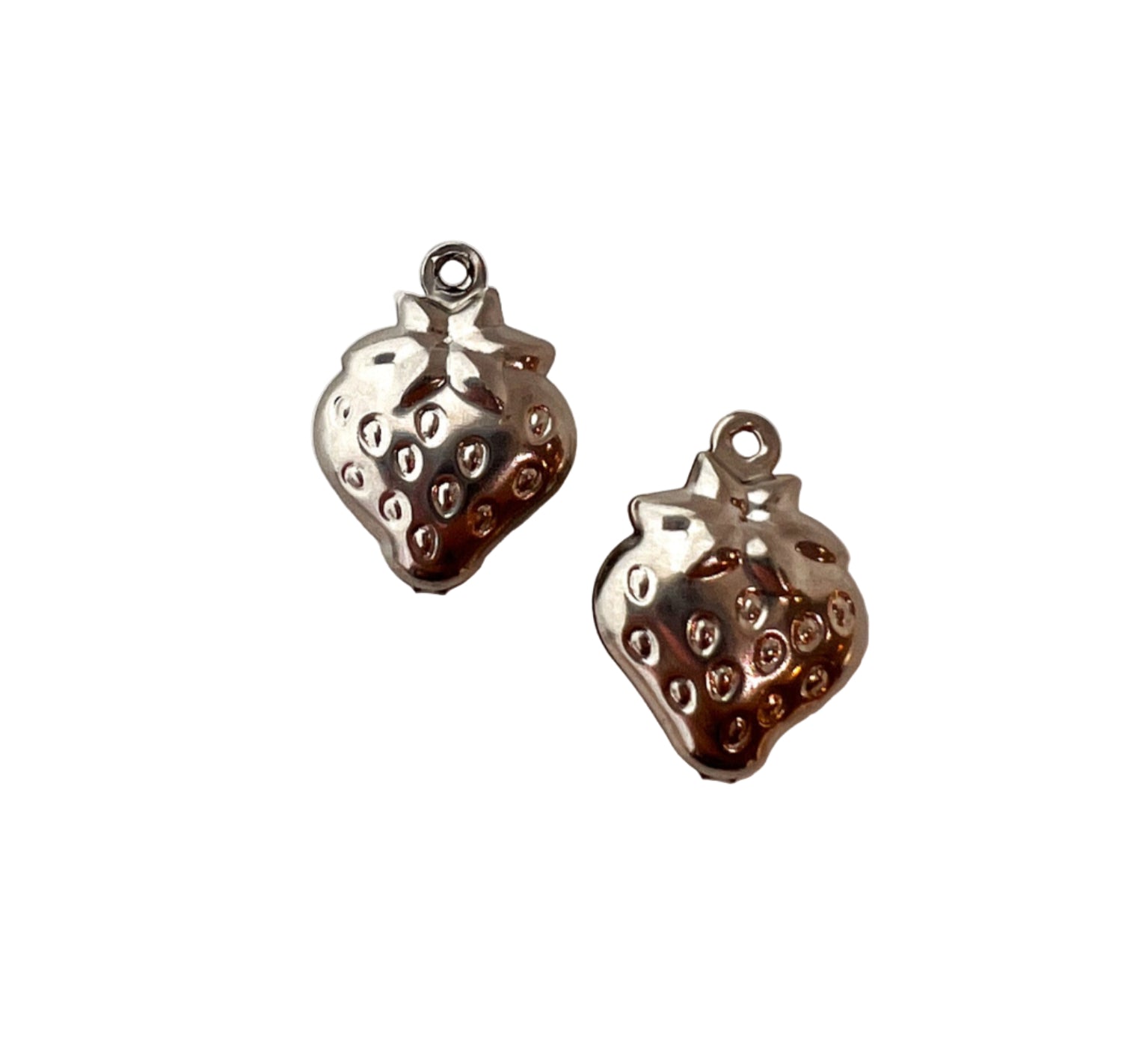 Silver Strawberry Charm