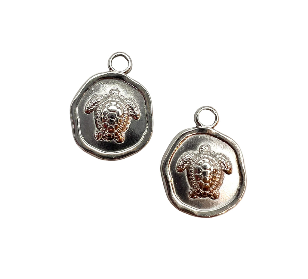Silver Turtle Seal Charm