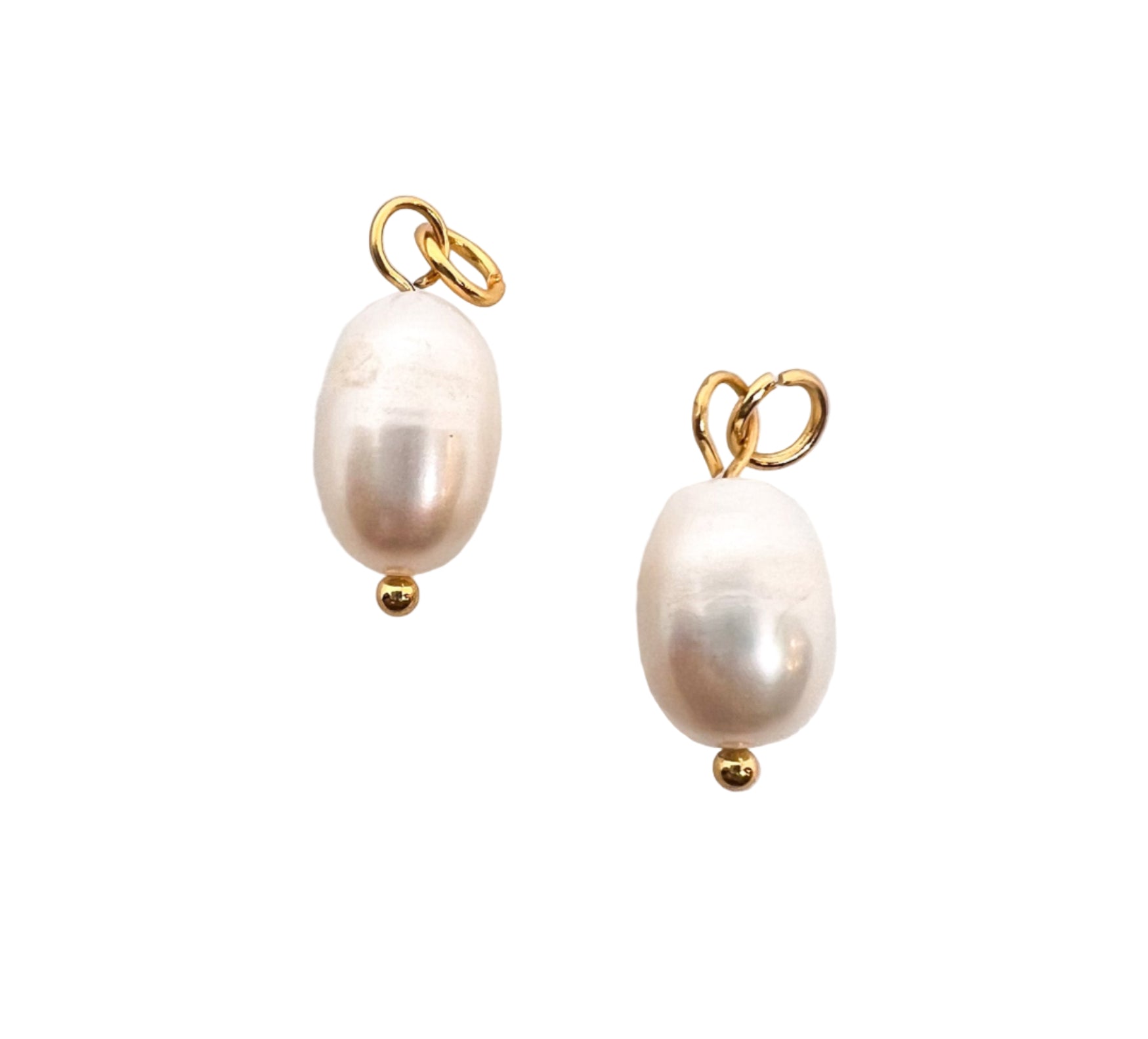 Gold Freshwater Pearl Drop Charm - Small / Large