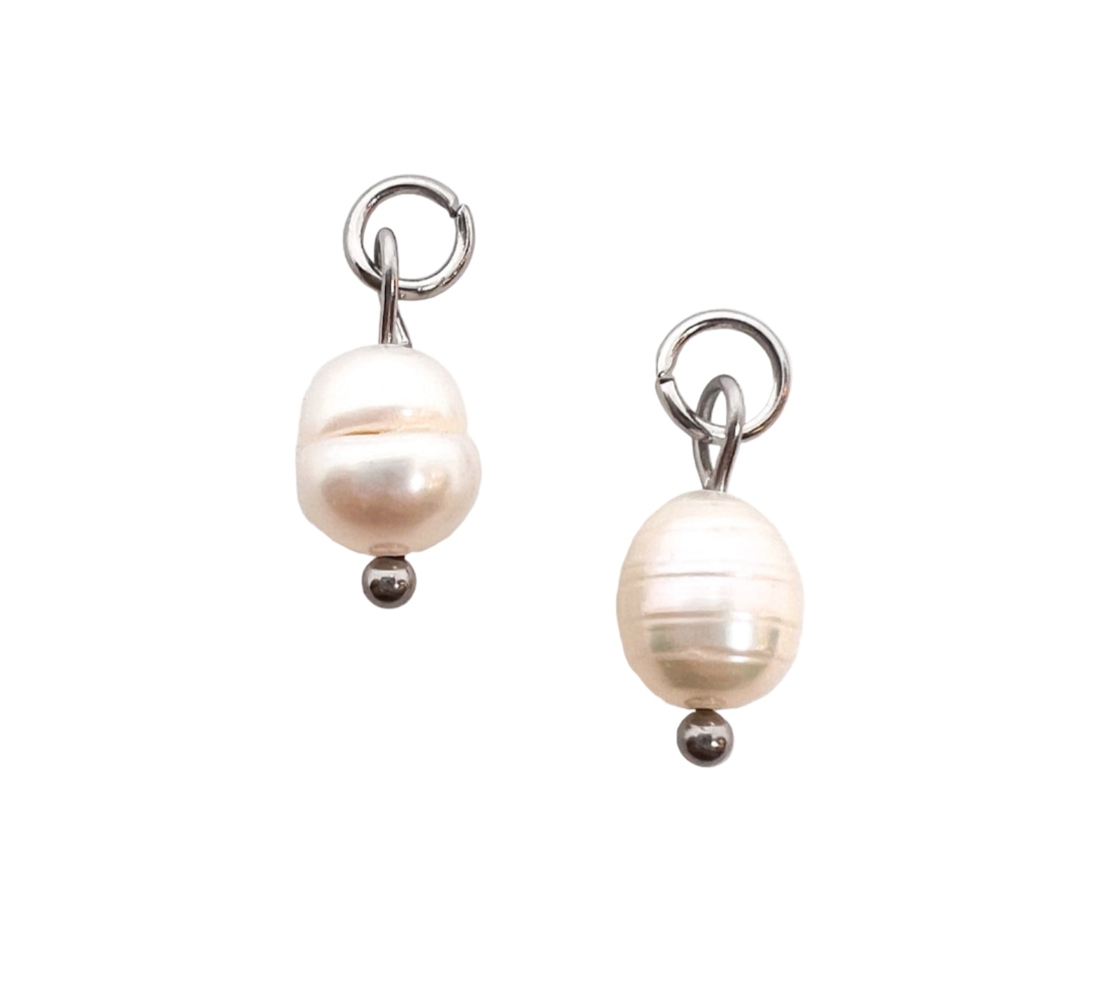 Silver Freshwater Pearl Drop Charm - Small / Large