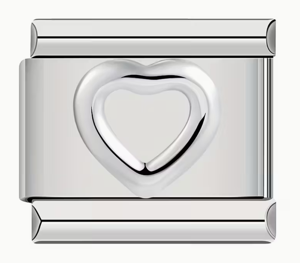 Hollow Heart Italian Charm