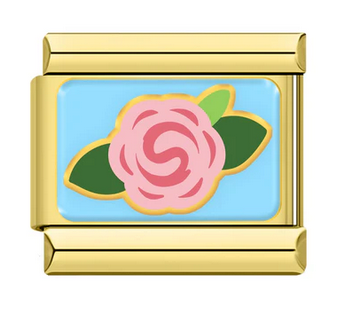 Gold Rose Italian Charm
