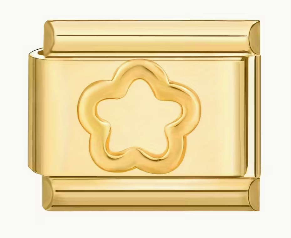 Hollow Flower Italian Charm