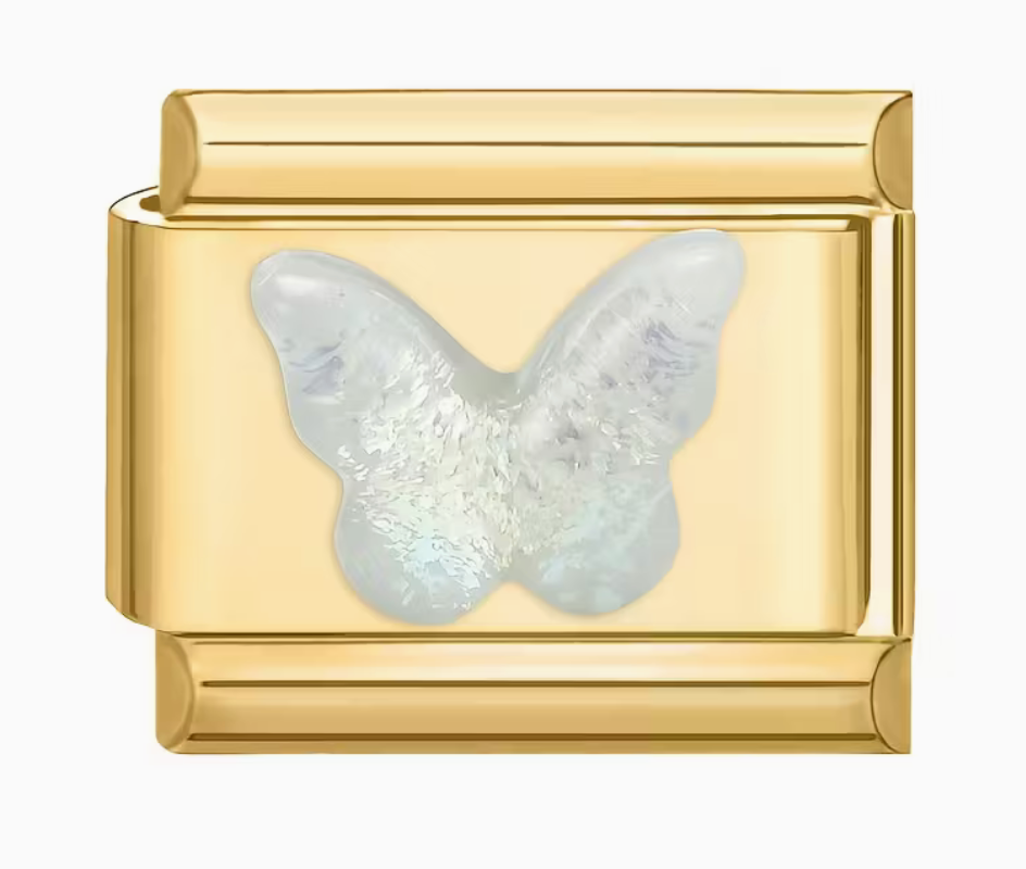 Butterfly Italian Charm - Opal