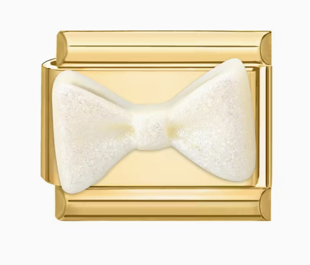 White Bow Italian Charm