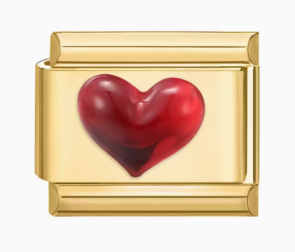 Puffy Red Heart Italian Charm