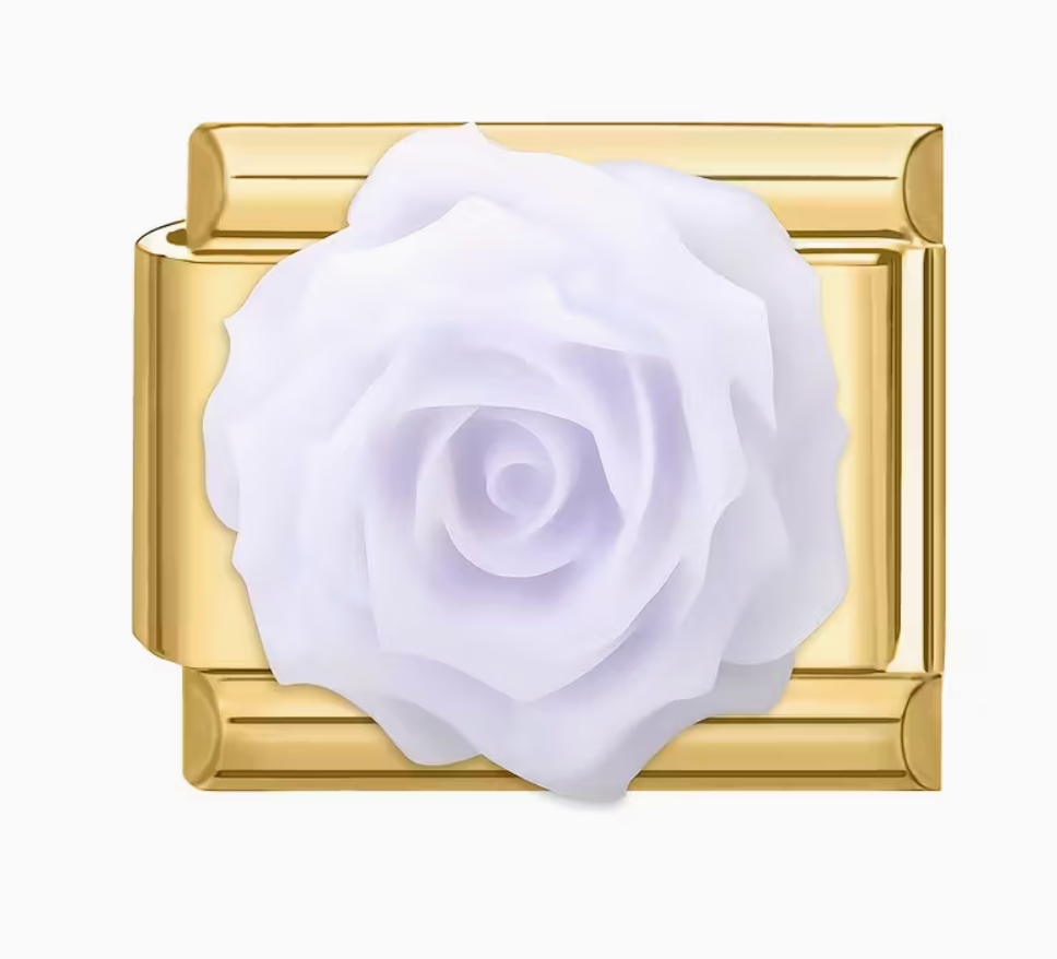 Purple Flower Italian Charm