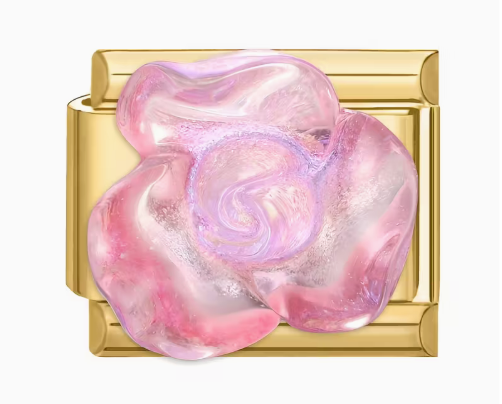 Transparent Flower Italian Charm