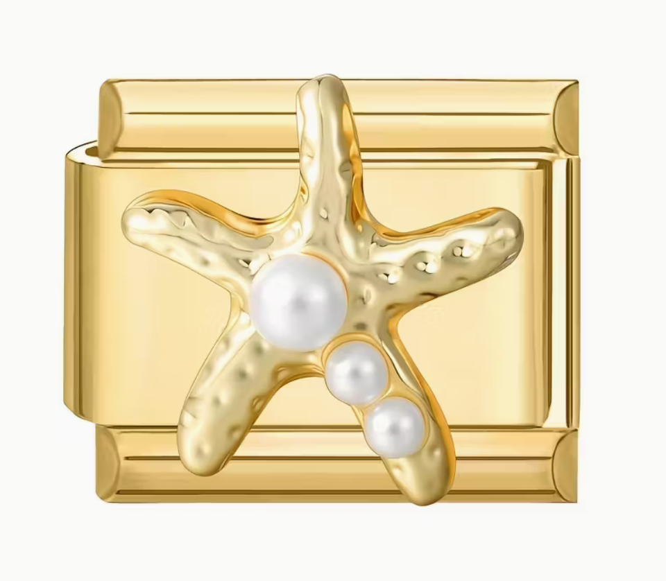 Pearl Starfish Italian Charm