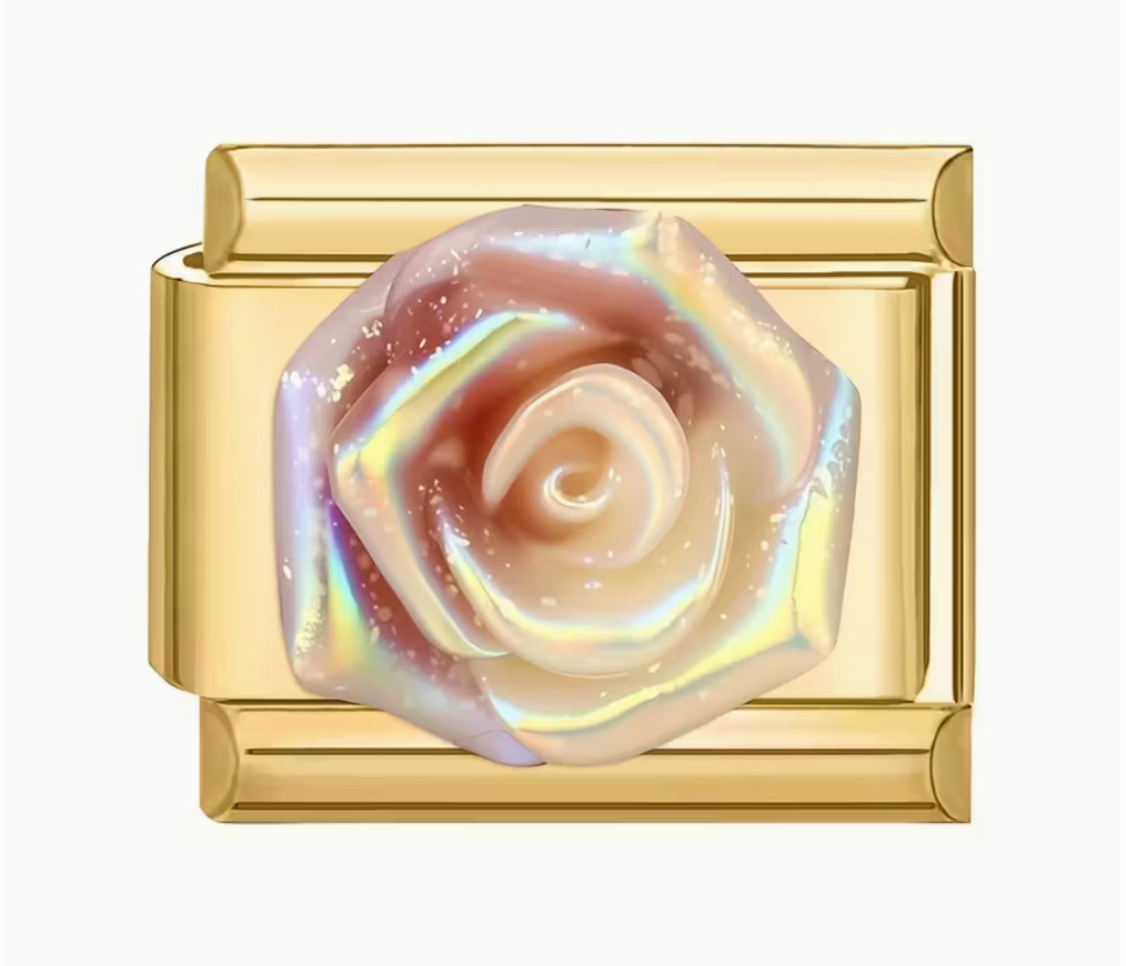 Purple Rose Italian Charm