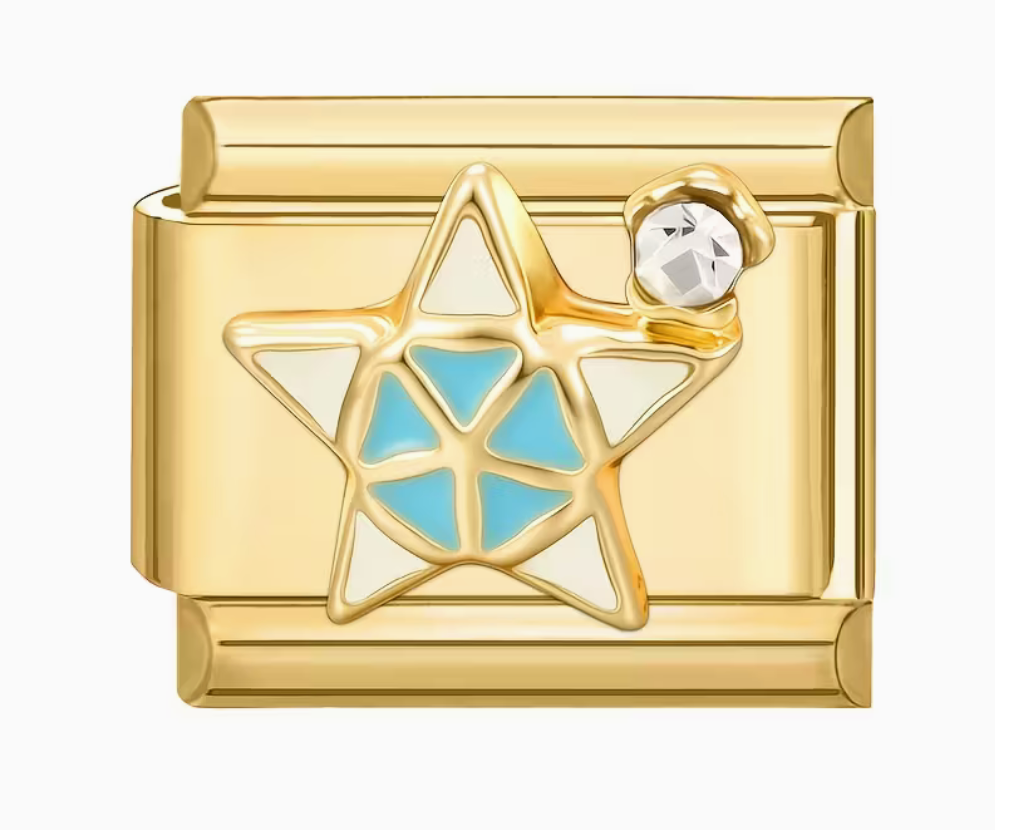 Blue Star Italian Charm