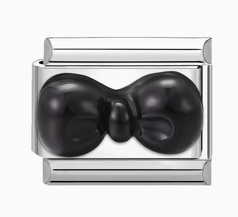 Black Bow Italian Charm