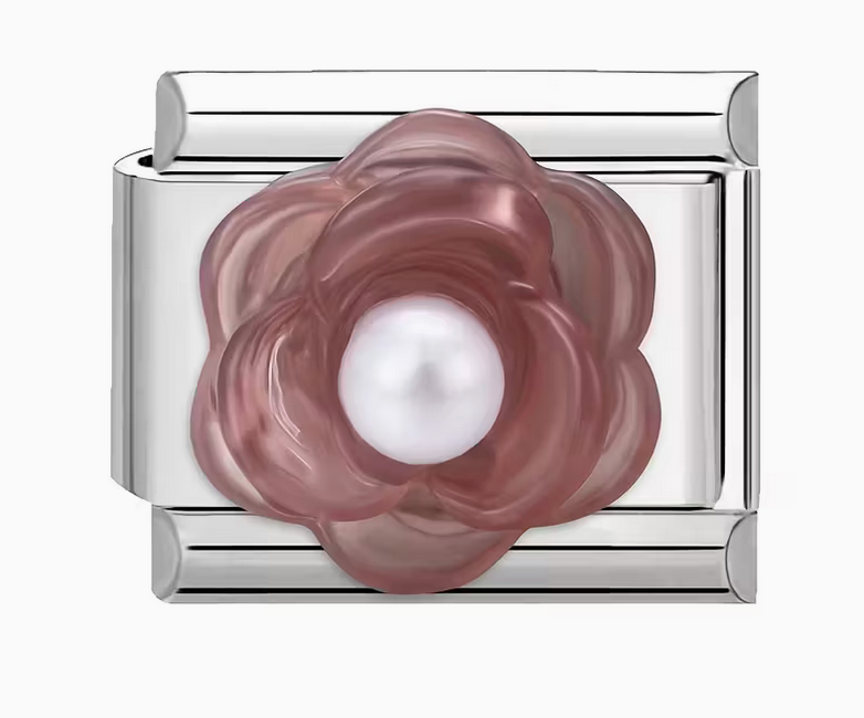 Purple Flower Italian Charm