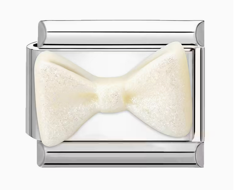 White Bow Italian Charm