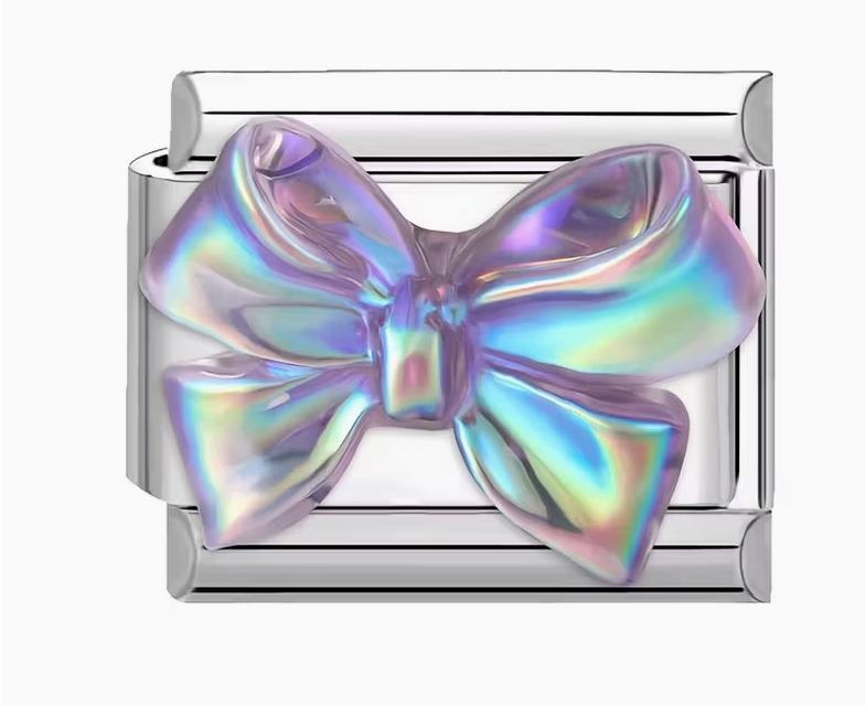 Glow Purple Bow Italian Charm
