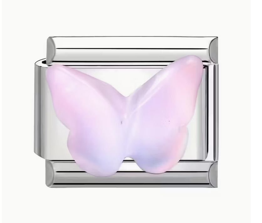 Pink Butterfly Italian Charm