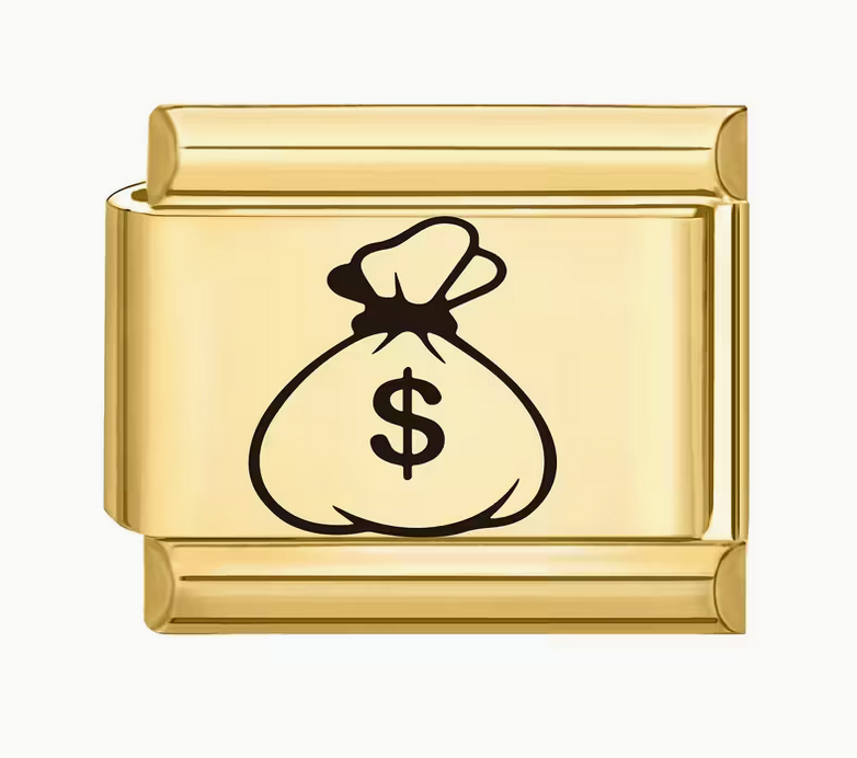 Gold Money Bag Italian Charm