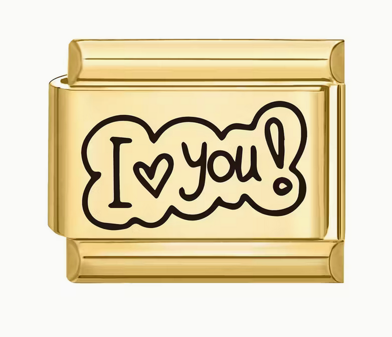 Gold I Love You Italian Charm