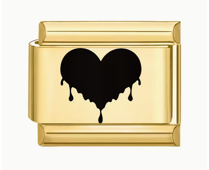 Gold Melting Heart Italian Charm