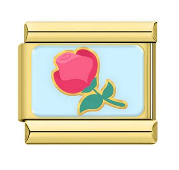 Gold Rose Italian Charm